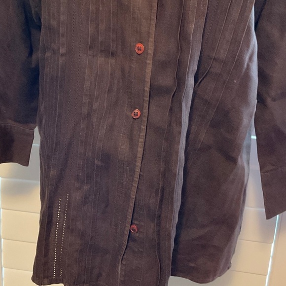 Style & Co. Dark Brown Button Down Shirt - Picture 3 of 10